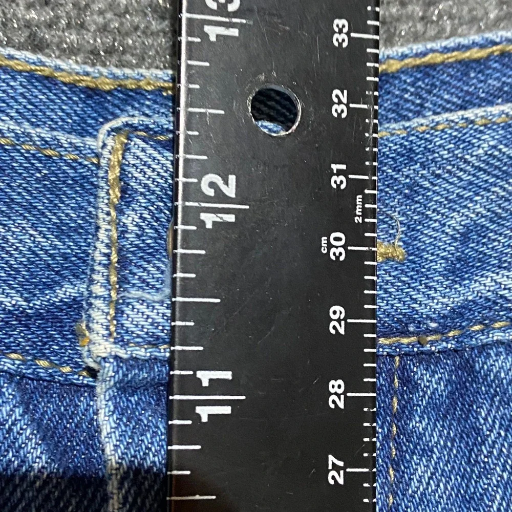 No Boundaries Vintage High Waisted Button Fly Denim Shorts Blue Junior 15/16 Y2K
